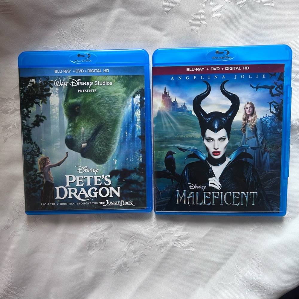 Disney Pete's Dragon & Maleficent Blue-ray DVDs